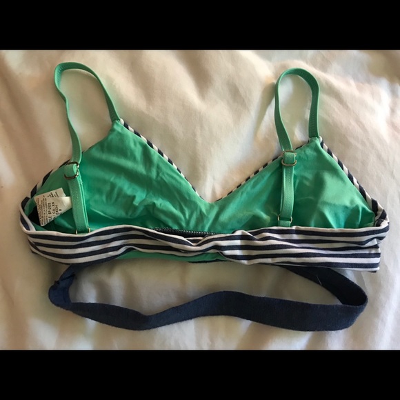 Blue and White Striped Bikini Top - Picture 2 of 2